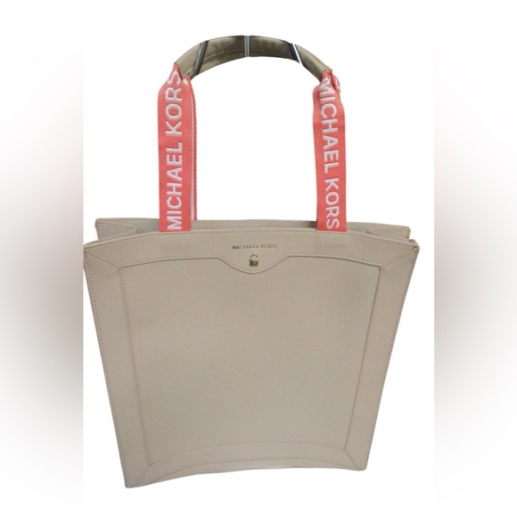 Michael Kors Handbags - Michael Kors Light Pink/Gold Faux Suede 1 Pocket Tote Bag Purse